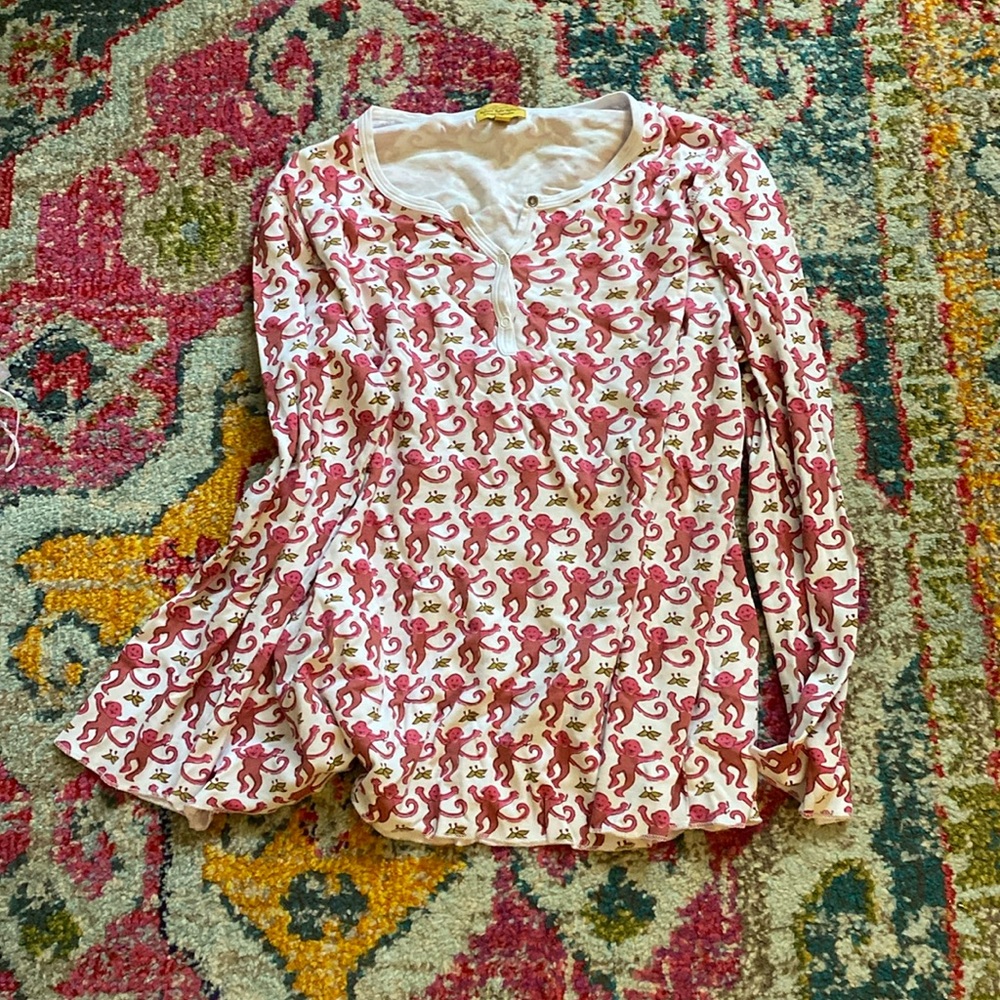 Pink roller rabbit monkey long sleeve top